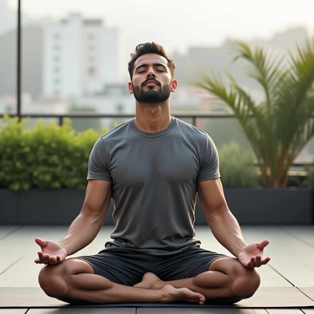Person performing a slow stretching recovery session outdoors